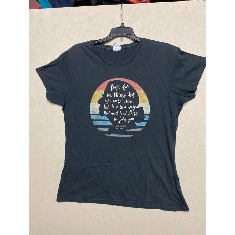 Port & Company Ruth Bader Ginsburg RBG Quote Graphic T-Shirt Black Womens Large